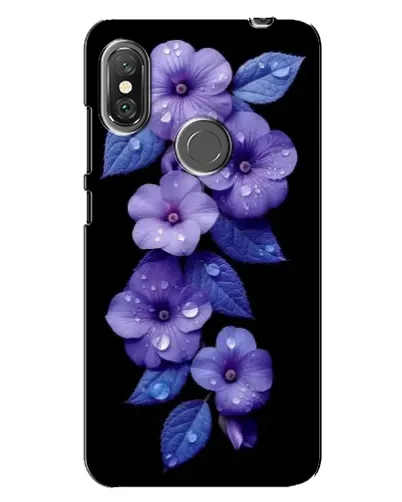 Чехол для Xiaomi Redmi Note 6 Pro с картинкой «Фиолетовые цветы с росою»