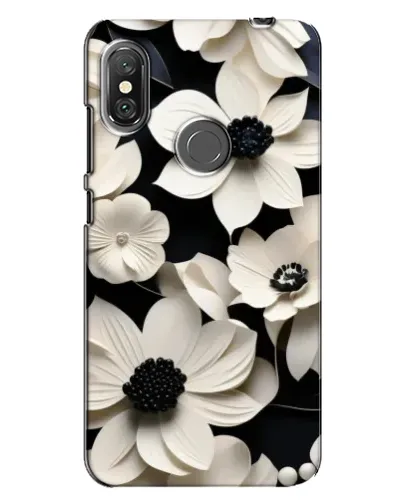 Чехол для Xiaomi Redmi Note 6 Pro с картинкой «Объемные белые цветы»