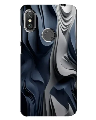 Чехол для Xiaomi Redmi Note 6 Pro с картинкой «Объемные синие складки»