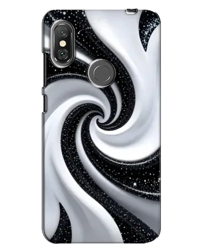 Чехол для Xiaomi Redmi Note 6 Pro с картинкой «Черно-белая спираль»