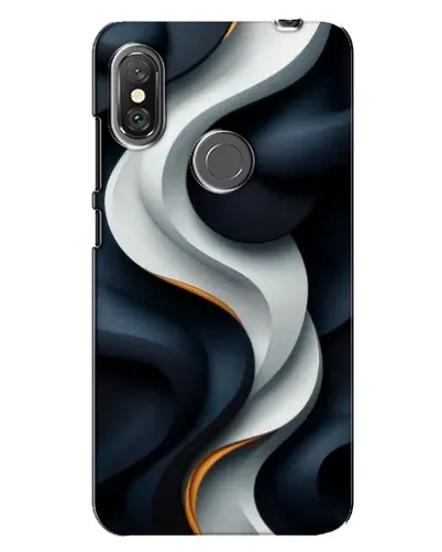 Чехол для Xiaomi Redmi Note 6 Pro с картинкой «Объемные черно-белые ленты»