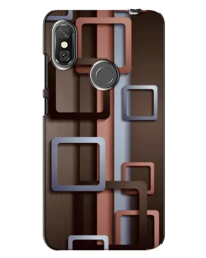 Чехол для Xiaomi Redmi Note 6 Pro с картинкой «Коричневые объемные квадраты»