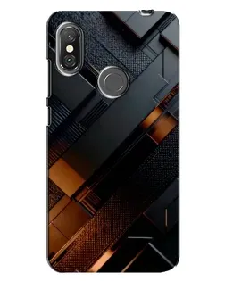 Чехол для Xiaomi Redmi Note 6 Pro с картинкой «Черные геометрические блоки»