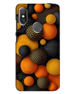 Чехол для Xiaomi Redmi Note 6 Pro с картинкой «Объемные оранжевые сферы»
