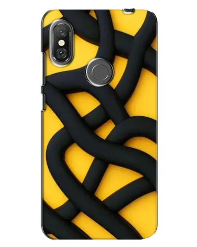 Чехол для Xiaomi Redmi Note 6 Pro с картинкой «Черное желтое переплетение»