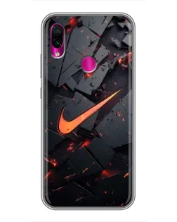 Чехол для Xiaomi Redmi Note 7 Pro с картинкой «Nike — эффект разломов»