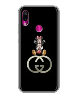 Чехол для Xiaomi Redmi Note 7 Pro с картинкой «Минни Маус на лого»