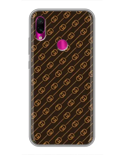 Чехол для Xiaomi Redmi Note 7 Pro с картинкой «Gucci — золотые диагонали»