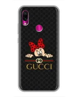Чехол для Xiaomi Redmi Note 7 Pro с картинкой «Минни Маус Gucci — черный»