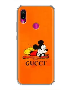 Чехол для Xiaomi Redmi Note 7 Pro с картинкой «Микки Маус Gucci — оранж»
