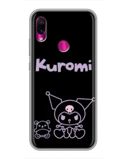Чохол для Xiaomi Redmi Note 7 Pro з картинкою «Kuromi — чорний мінімалізм»