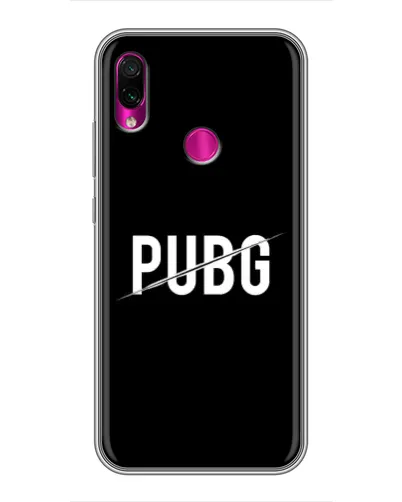 Чехол для Xiaomi Redmi Note 7 Pro с картинкой «PUBG — белый логотип»