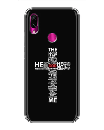 Чехол для Xiaomi Redmi Note 7 Pro с картинкой «Текстовый крест» Чехол для Xiaomi Redmi Note 7 Pro с картинкой «Текстовый крест»