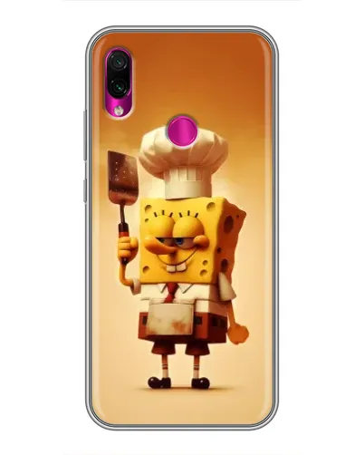 Чехол для Xiaomi Redmi Note 7 Pro с картинкой «Губка Боб повар»