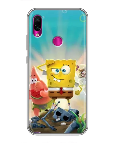 Чехол для Xiaomi Redmi Note 7 Pro с картинкой «Спанч Боб победитель»