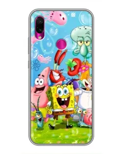 Чехол для Xiaomi Redmi Note 7 Pro с картинкой «Губка Боб и друзья» Чехол для Xiaomi Redmi Note 7 Pro с картинкой «Губка Боб и друзья»