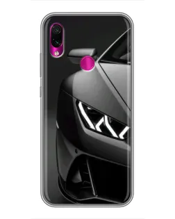 Чехол для Xiaomi Redmi Note 7 Pro с картинкой «Lamborghini фары детализация»