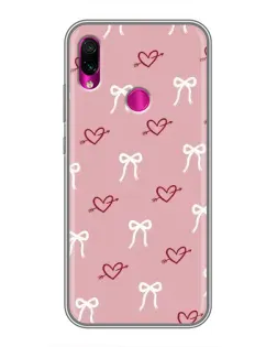 Чехол для Xiaomi Redmi Note 7 Pro с картинкой «Сердца и банты»