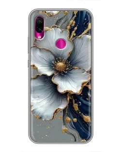 Чехол для Xiaomi Redmi Note 7 Pro с картинкой «Белый цветок и золотой флюид»