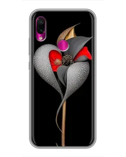Чехол для Xiaomi Redmi Note 7 Pro с картинкой «Серебряный фантазийный цветок»