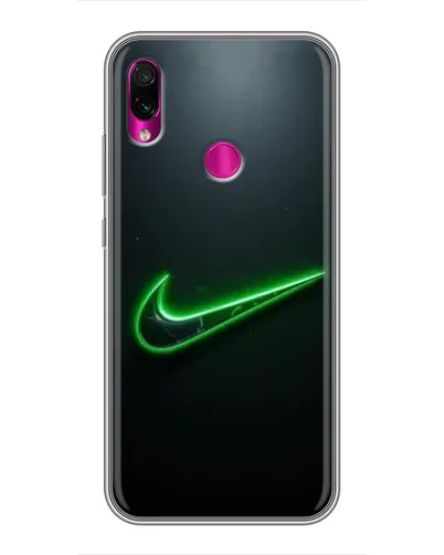 Чехол для Xiaomi Redmi Note 7 с картинкой «Неоновый контур Nike»