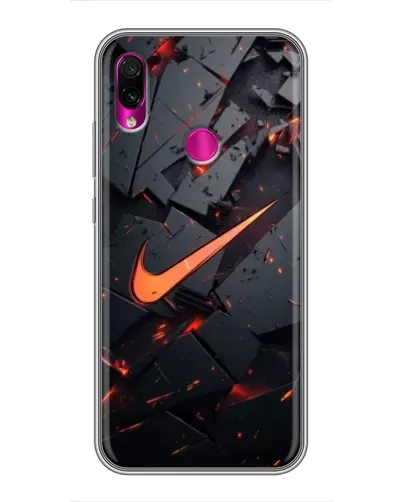 Чехол для Xiaomi Redmi Note 7 с картинкой «Nike — эффект разломов»
