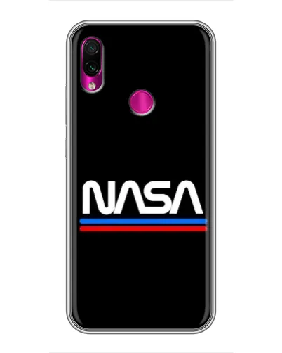 Чехол для Xiaomi Redmi Note 7 с картинкой «NASA — классика Red Blue»