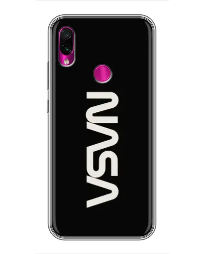 Чехол для Xiaomi Redmi Note 7 с картинкой «NASA — вертикальный логотип»