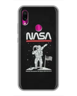 Чехол для Xiaomi Redmi Note 7 с картинкой «NASA — шагаем по Луне» Чехол для Xiaomi Redmi Note 7 с картинкой «NASA — шагаем по Луне»
