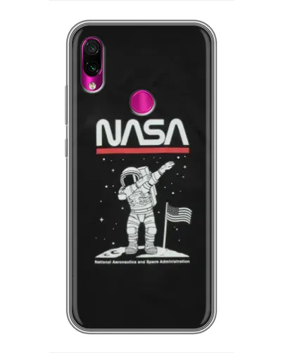 Чехол для Xiaomi Redmi Note 7 с картинкой «NASA — шагаем по Луне»