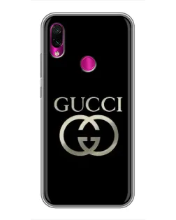 Чохол для Xiaomi Redmi Note 7 з картинкою «Gucci — золото на чорному»