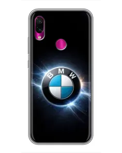 Чохол для Xiaomi Redmi Note 7 з картинкою «BMW — неонове сяйво»