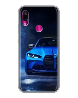 Чохол для Xiaomi Redmi Note 7 з картинкою «Блакитна BMW M4»