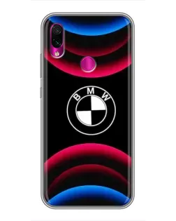 Чохол для Xiaomi Redmi Note 7 з картинкою «Логотип BMW та неонові дуги»