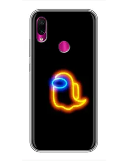 Чехол для Xiaomi Redmi Note 7 с картинкой «Among Us неоновое сияние»