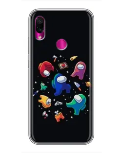Чехол для Xiaomi Redmi Note 7 с картинкой «Among Us космос»