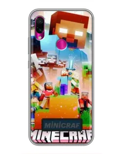 Чохол для Xiaomi Redmi Note 7 з картинкою «Minecraft герої гри»