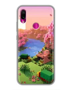 Чохол для Xiaomi Redmi Note 7 з картинкою «Рожеве дерево Minecraft»