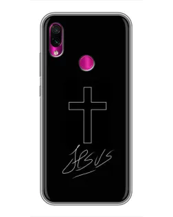 Чехол для Xiaomi Redmi Note 7 с картинкой «Графический крест Jesus» Чехол для Xiaomi Redmi Note 7 с картинкой «Графический крест Jesus»
