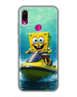 Чехол для Xiaomi Redmi Note 7 с картинкой «Спанч Боб на гидроцикле» Чехол для Xiaomi Redmi Note 7 с картинкой «Спанч Боб на гидроцикле»