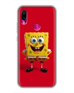Чехол для Xiaomi Redmi Note 7 с картинкой «Спанч Боб на красном» Чехол для Xiaomi Redmi Note 7 с картинкой «Спанч Боб на красном»