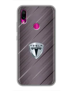 Чохол для Xiaomi Redmi Note 7 з картинкою «Металева текстура Tesla»