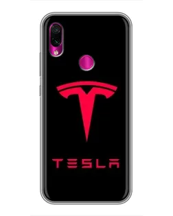 Чохол для Xiaomi Redmi Note 7 з картинкою «Tesla Red Logo»