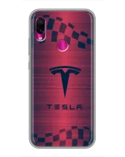 Чохол для Xiaomi Redmi Note 7 з картинкою «Тесла червоний карбон»