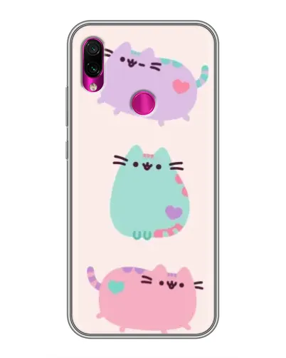 Чохол для Xiaomi Redmi Note 7 з картинкою «Pusheen тріо» Чохол для Xiaomi Redmi Note 7 з картинкою «Pusheen тріо»