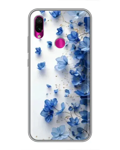 Чехол для Xiaomi Redmi Note 7 с картинкой «Голубой цветочный каскад»