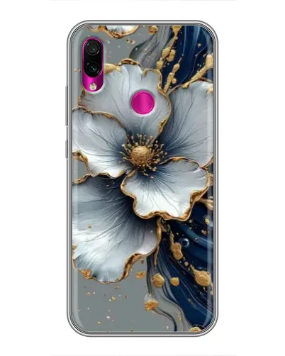 Чехол для Xiaomi Redmi Note 7 с картинкой «Белый цветок и золотой флюид» Чехол для Xiaomi Redmi Note 7 с картинкой «Белый цветок и золотой флюид»