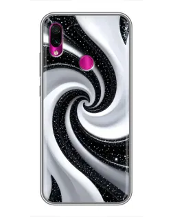 Чохол для Xiaomi Redmi Note 7 з картинкою «Чорно-біла спіраль»