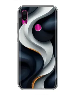Чохол для Xiaomi Redmi Note 7 з картинкою «Об'ємні чорно-білі стрічки»