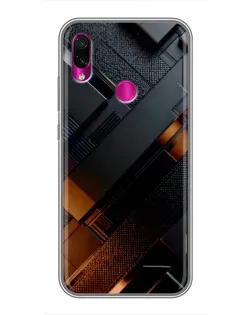 Чохол для Xiaomi Redmi Note 7 з картинкою «Чорні геометричні блоки»